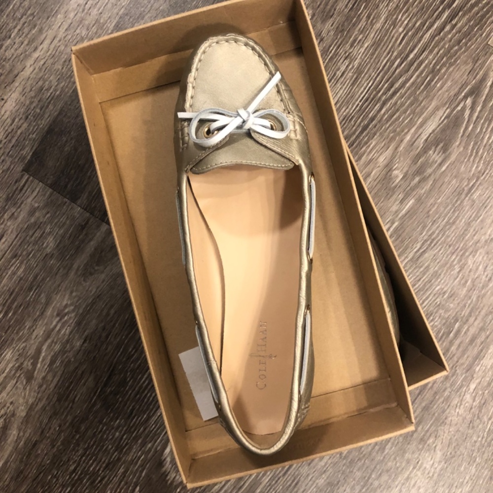 Cole Haan Tali Boat Shoe, Gold, Sz10 - Picture 7 of 8